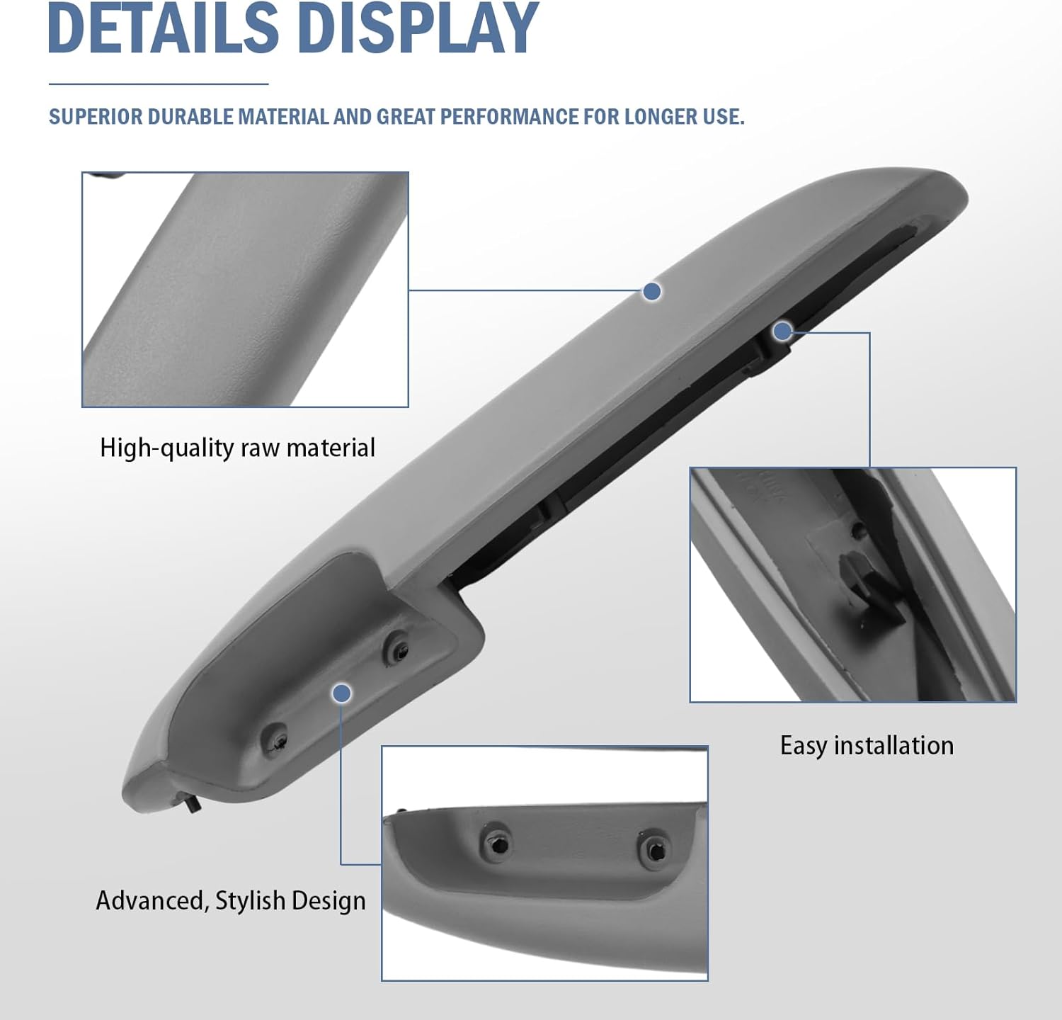 80979 80980 Front Door Arm Rests Fit for Suburban Silverado Sierra C/K-Series 1995-2002, Driver and Passenger Side, Manual Window Model Light Grey‎ 15999135, 15999136