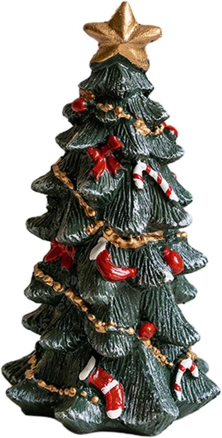 Miniature Christmas Tree Figurine Resin Christmas Tree