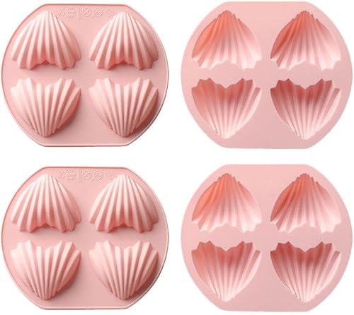 Juego de 4 moldes de silicona para dulces, moldes para hornear en forma de corazón, 4 cavidades, moldes de silicona para tartas, moldes para