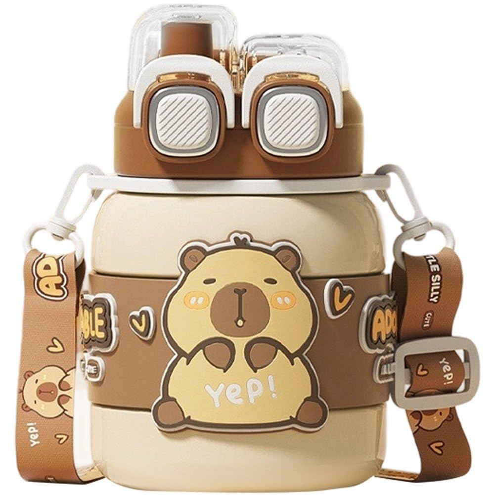 Bouteille isotherme capybara 660ml gourde étanche sport enfant