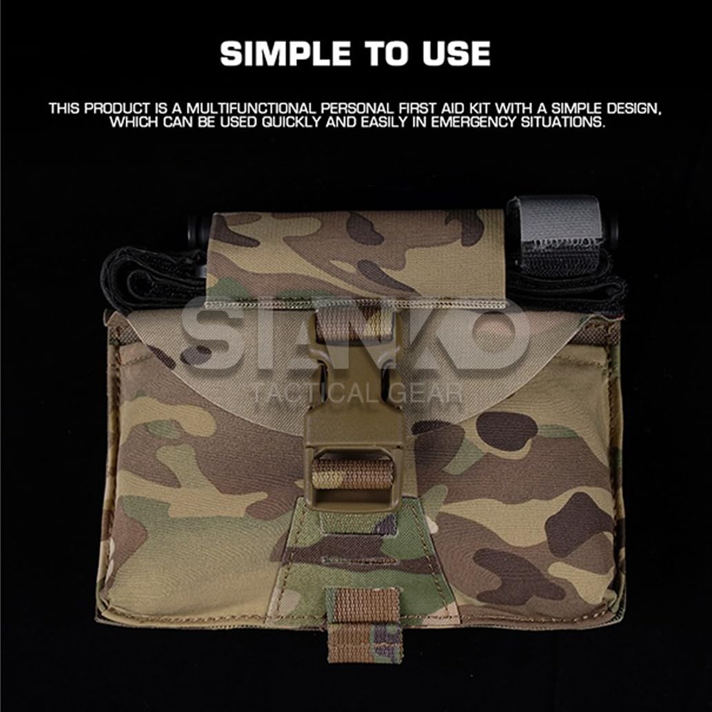 Bolsa táctica para exteriores Molle IFAK/kit de primeros auxilios médicos/liberación rápida elástica ajustable EMT bolsa para caza, airsoft, camping, ciclismo, senderismo