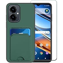 for Cricket Icon 2026 / AT&T Propel 3 5G Case with Screen Protector, Silicone Slim Wallet Cover with Card Holder Protective Rubber Case Compatible for Cricket Icon 2026 /AT&T Propel 3 -Green