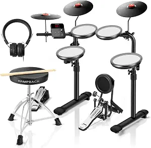 HAMPBACK MK-0 PRO Electric Drum Set with Mesh Pads and Accessories