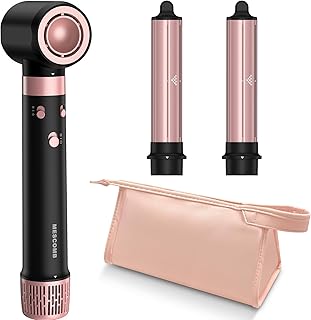 3 in 1 Air Styler with High-Speed Hair Dryer Brush & Air Wrap Curler for Curling, Negative Ions Frizz-Free Styling Drying, No Heat Damage, Fit for All Hair Types Hot Hair Styler with Travel Case