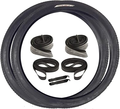 Sunlite Cruiser 927 Classic Beach Road Street Balloon Sun Bicycle Tire Bike Bundle 24 x 2.125 Black Tire Bundle