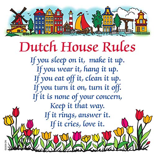 Essence of Europe Gifts Decorative Wall Plaque: Dutch House Rules
