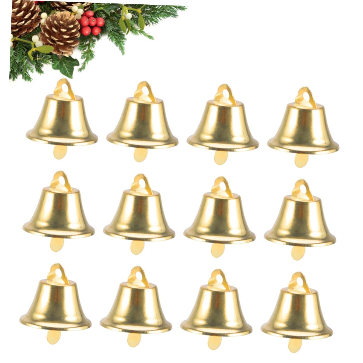 Colgante De Campana Navideña Mini De 20 Mm Dorada, Campana De Viento para Decoración De Árbol De Navidad, Accesorios DIY para Manualidades, Pack De 120 Unidades