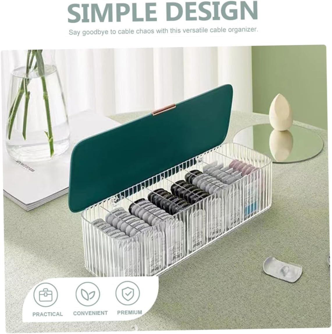 NUOBESTY 3pcs Box Portable Cord Organizer for Desk Charger Holder Cover for Home Office and Travel Say Goodbye to Tangled Cables