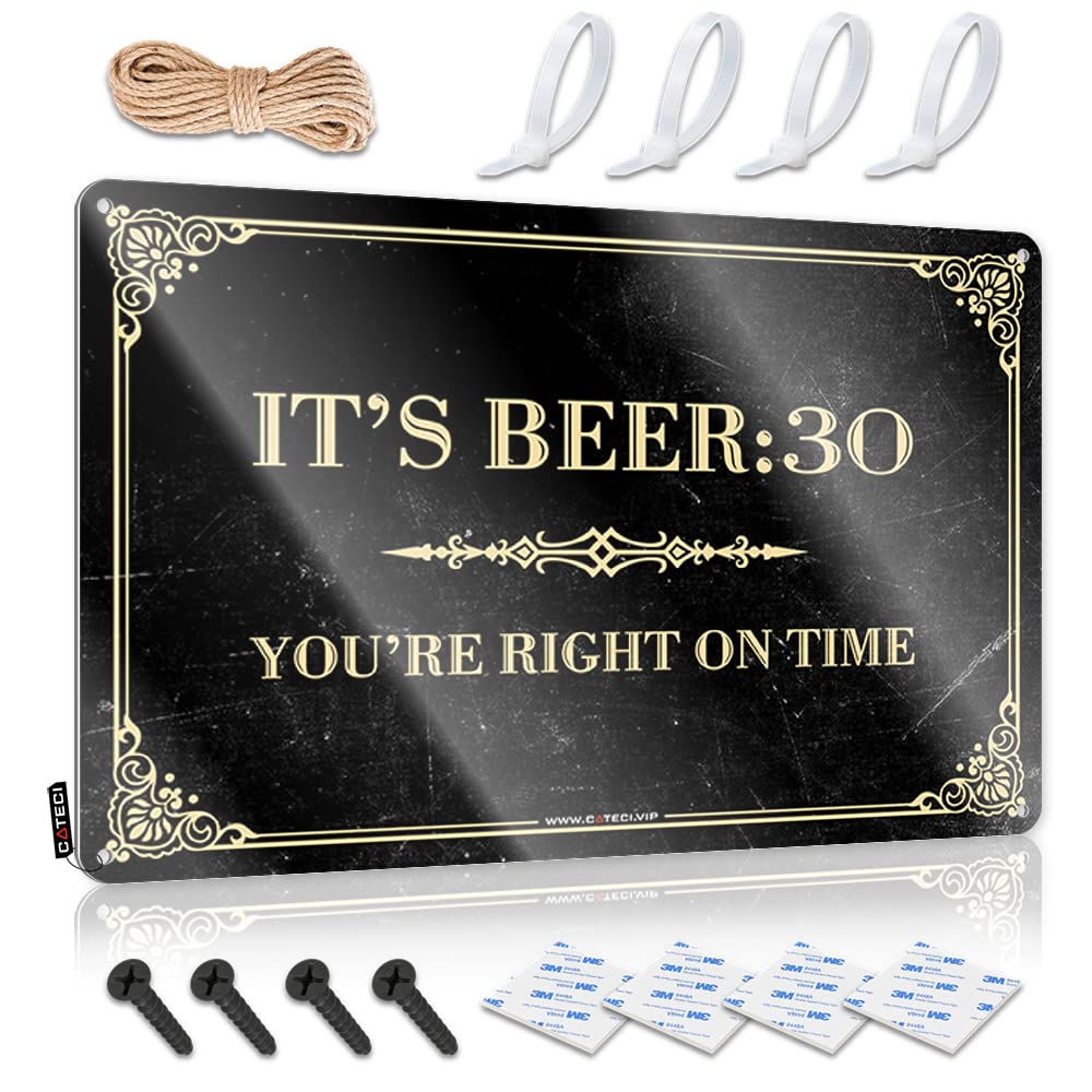 HELIOFORGE Man Cave Accessories And Decor It'S Beer 30 Tin Sign Dorm Room Door Sign Funny Garage Bar Signs(20X30CM)