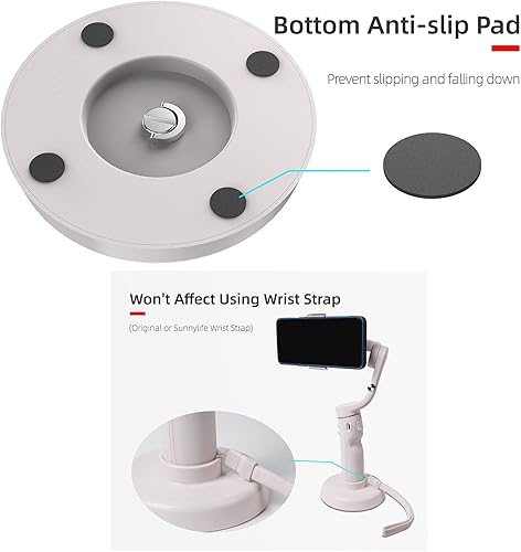 Miniatura 6 de OM 5 Base para DJI OM 5 Smartphone 3-Axis Handheld Gimbal Stabilizer, para Iphone y Android Smartphones OM5 Adaptador Soporte Accesorios (Beige)