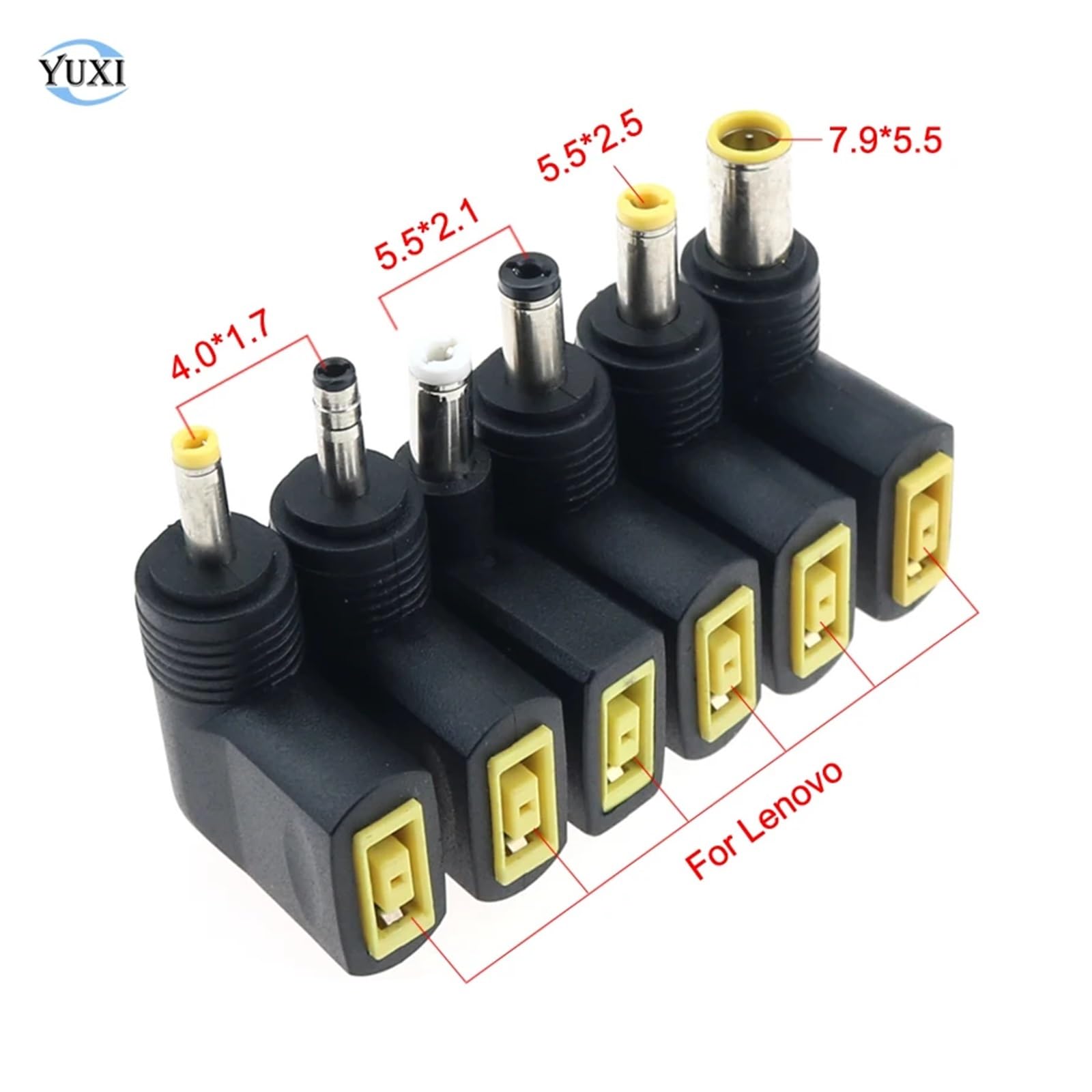 DC 4,0 x 1,7 5,5 x 2,1,9 x 5,5 mm a adattatore di caricatore quadrato femmina convertitore presa portatile (5,5 x 2,1 mm, bianco)