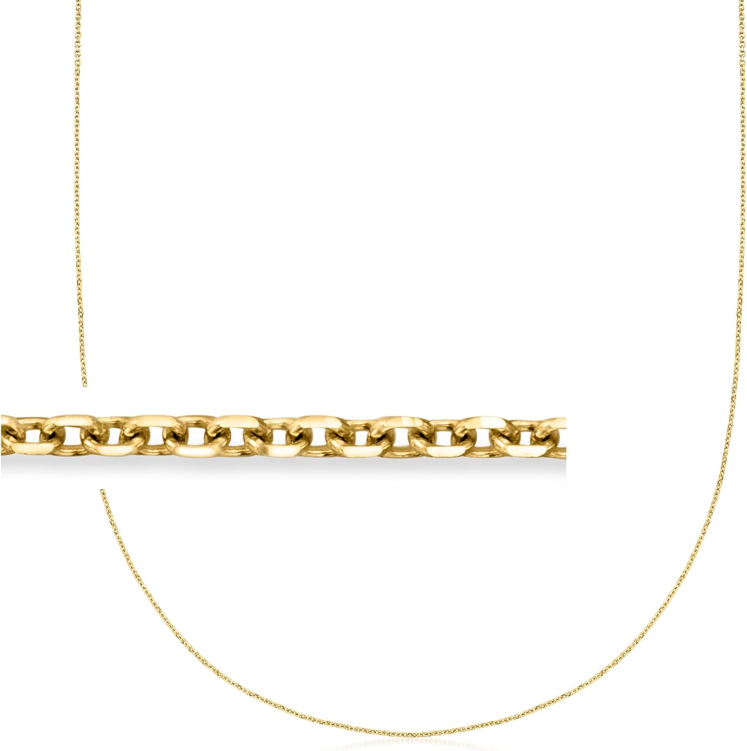 Ross-Simons 1.1mm 10kt Yellow Gold Diamond-Cut Cable-Chain Necklace