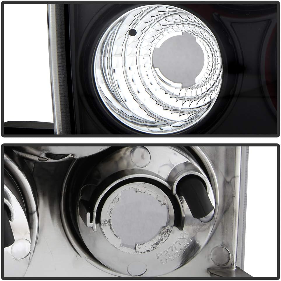 ACANII - For 1999-2004 chevy Silverado GMC Sierra w/Stepside Black Rear Tail Lights Brake Lamps Driver & Passenger Side