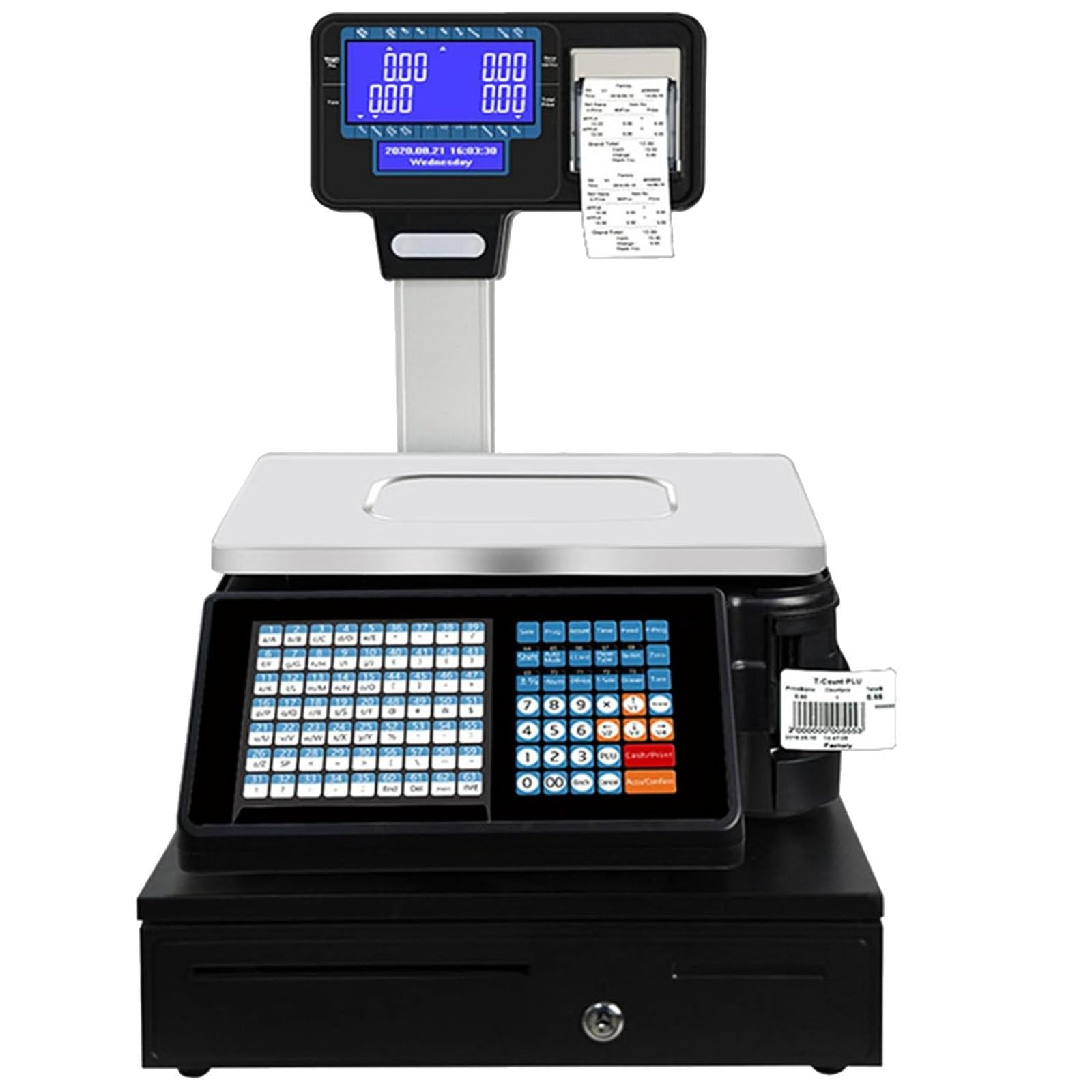 YNIYUJKL Digital Price Scale, Commercial Thermal Printer, Double-Sided Display Tag, Electronic Scale Cash Register, Suitable For Supermarkets, Retail Stores, Ware