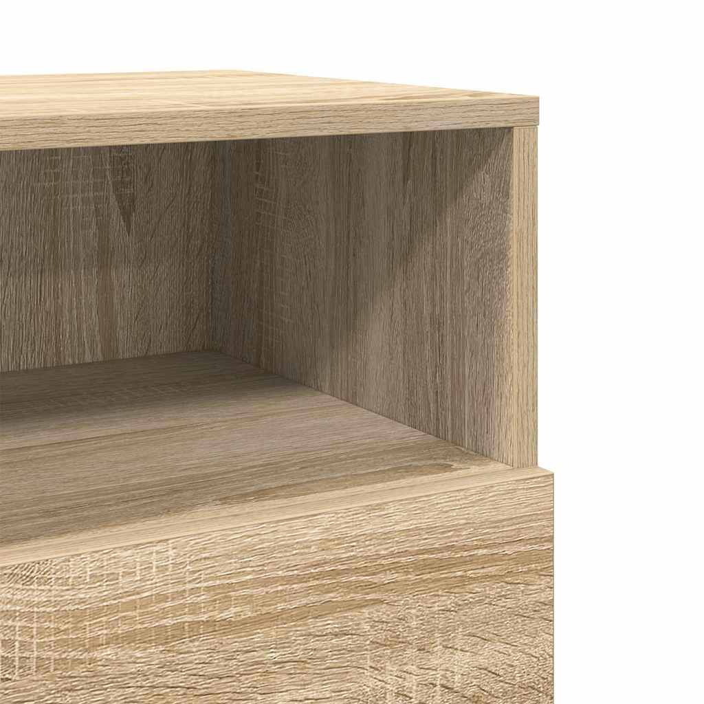 vidaXL Table de Chevet avec 2 tiroirs chêne Sonoma 36x36x68 cm