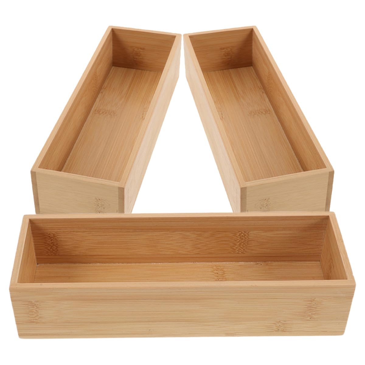 Boîte de rangement en bambou pour maquillage et salle de bain épurée