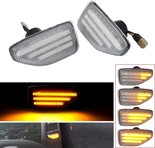 Miniatura 8 de Malcayang Señal de giro lateral LED ámbar para Dacia Logan MCV II Sandero Stepway II Duster II 2012-2022 (negro)