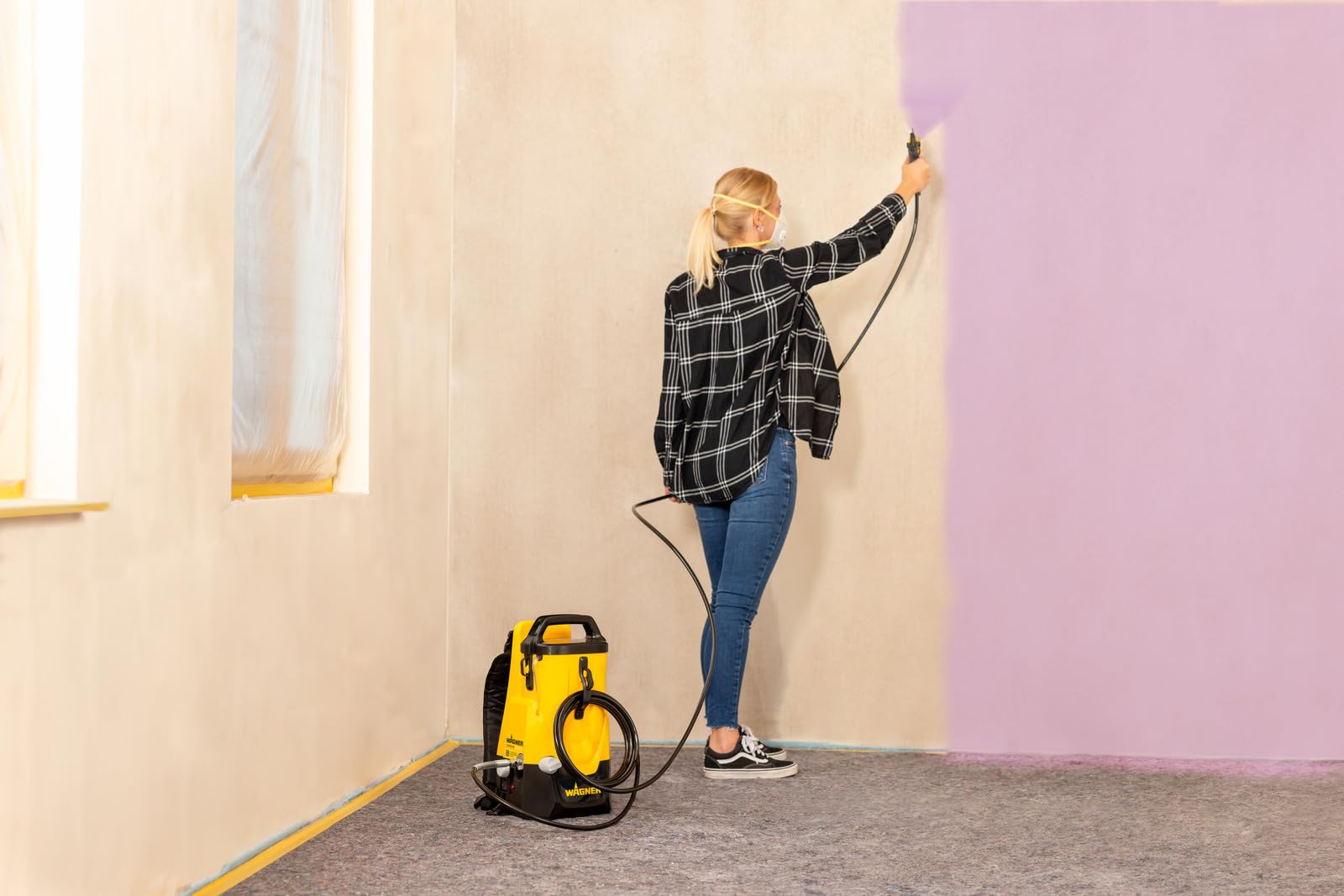 WAGNER Pistolet à Peinture sans Fil Control Pro 300 Move 18V - Libre et Flexible: confortablement installé comme Sac à Dos, Stationnaire sur Le Sol ou Mobile dans la Main *sans Batterie et Chargeur*