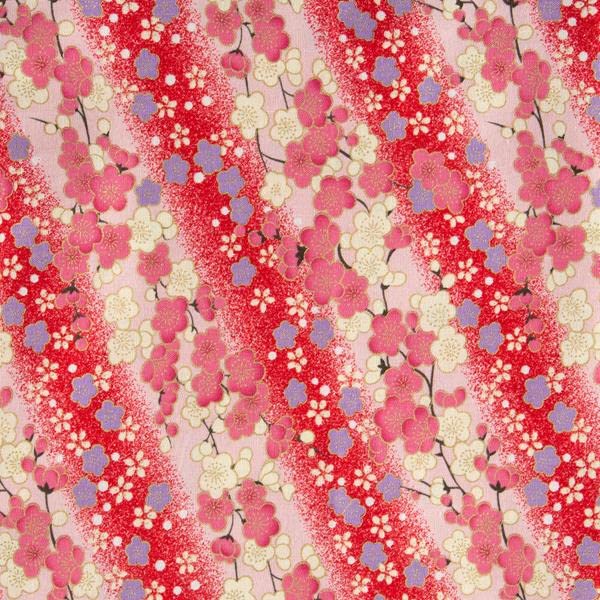 The Fabric Guys Quilting Cotton Per Metre Japanese Style Fabric 60" Wide Gold Foil Beautiful Prints Sewing Craft Artwork Handwork (Ripple Cherry Blossom Red)
