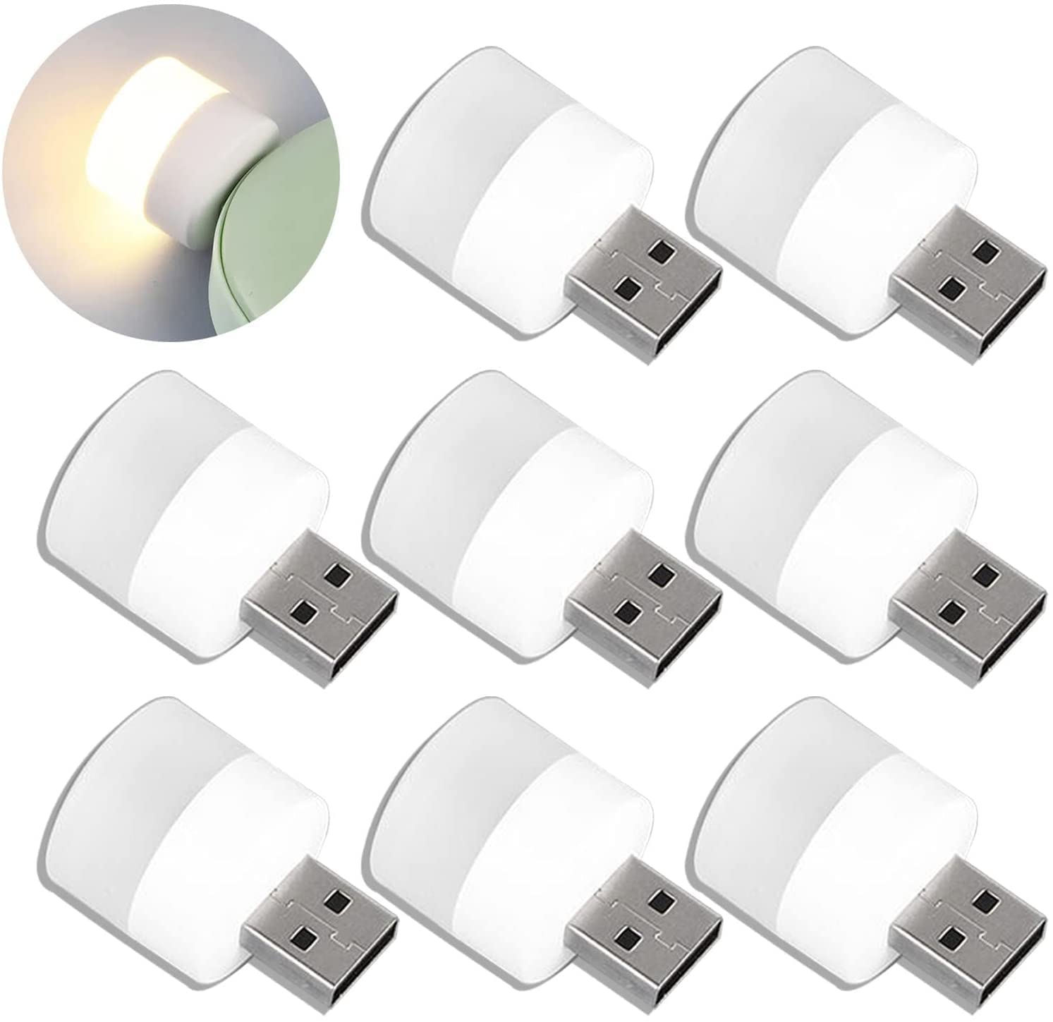 M-845 Mini USB Bulb Plug in LED Night Light Mini USB LED Light Flexible USB LED Ambient Light Mini USB LED Light, LED Portable car Bulb, Indoor, Outdoor, Reading, Sleep. Pack of 8 Pcs (Color White) (B0CC6PGNS5) Amazon Price History, Amazon Price Tracker