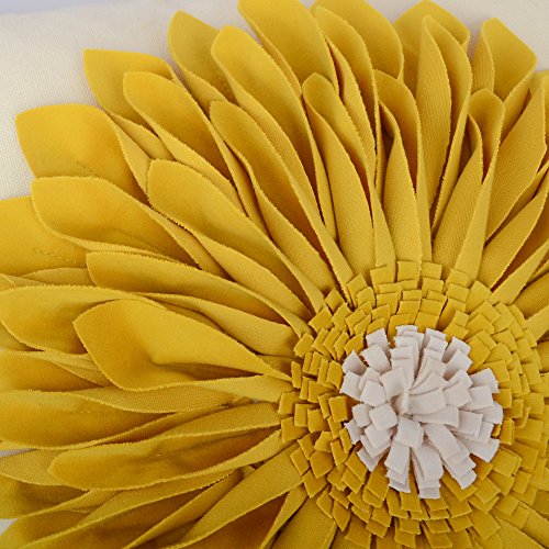 Oiseauvoler 3D Sunflowers Handmade Throw Pillow Covers Decorative Pillowcases Cushion Covers For Bed Living Room Farmhouse Decor Yellow 18X18 Inches #TOP2