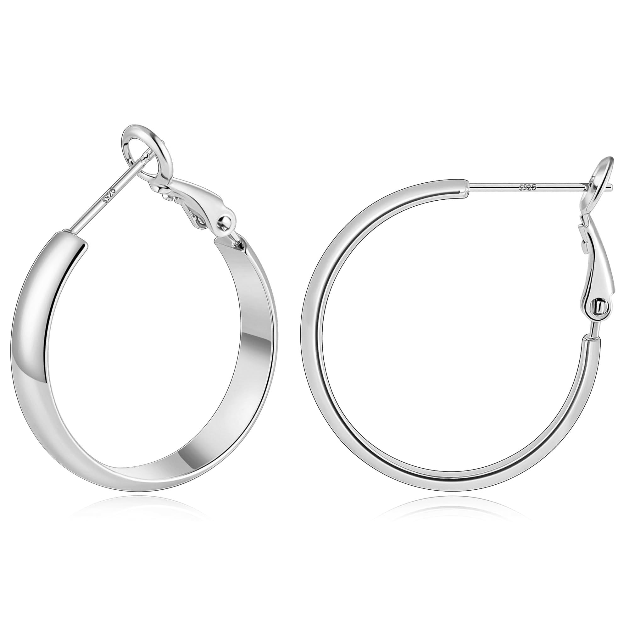 Gold Hoop Earrings for Women with 925 Sterling Silver Post