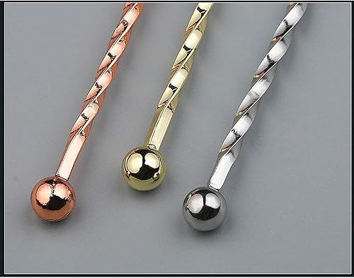 Miniatura 4 de Agitadores de bebidas de café de acero inoxidable para mezclar bebidas de cóctel Swizzle Stick con pequeñas paletas rectangulares multicolor