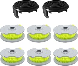 CDIYTOOL - Bobine di Ricambio per Worx WA0014 WG168 WG184 WG190 WG191 Weed Eater String Edger Bobina di Ricambio per Auto Feed 6,1 m 0,2 cm con Tappi WA0037 (6 Bobine, 2 Tappi)