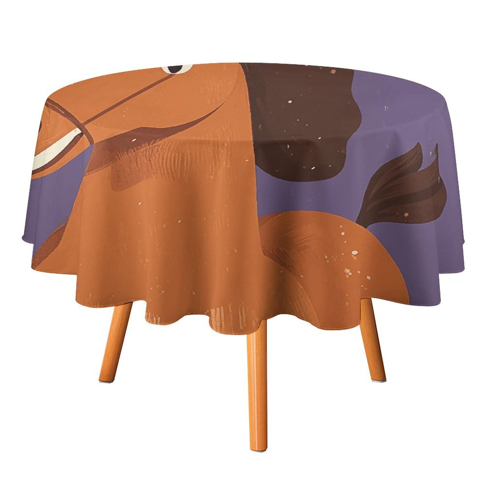 Nappe ronde en polyester pour fête de terrasse et décoration d'Halloween