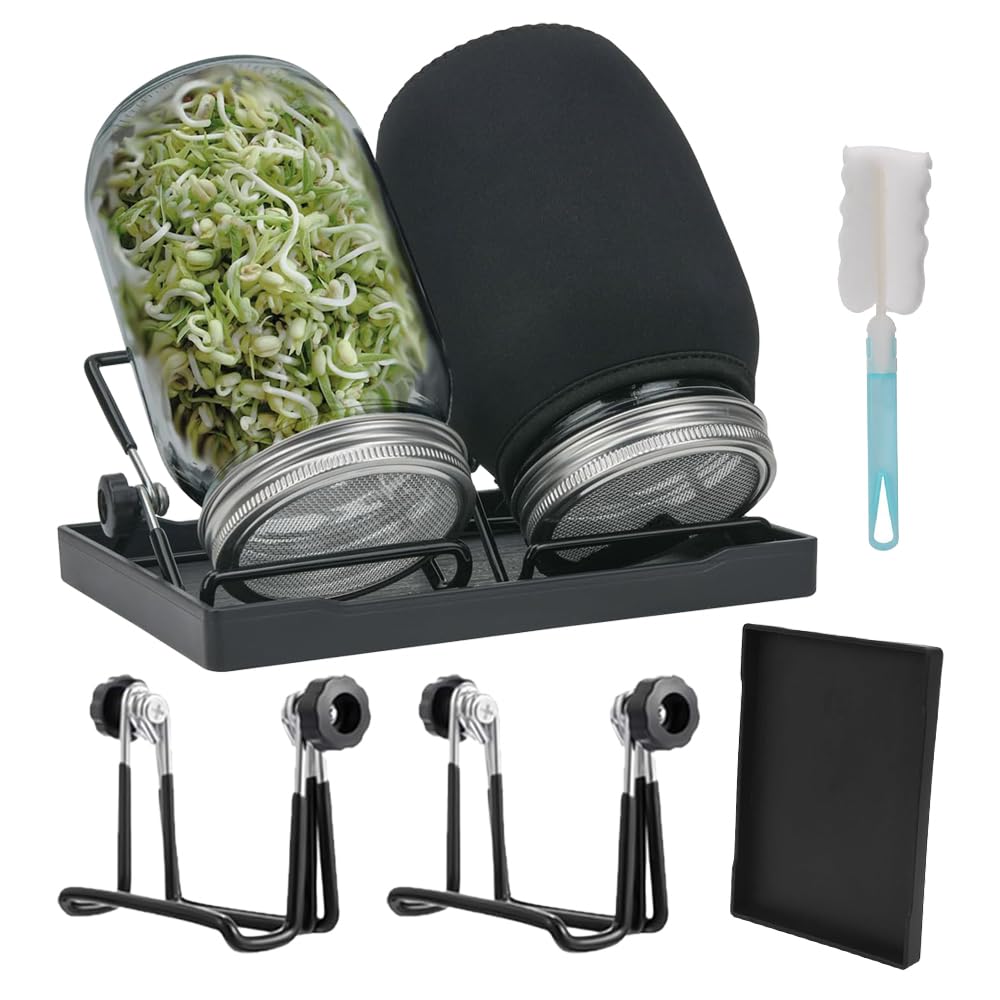 Kit de culture des germes avec 2 pots de germination de 1000 ml à large ouverture