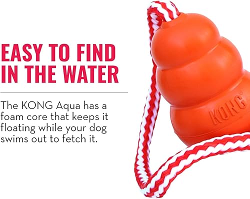 Vista 14 de KONG Aqua - Juguete flotante para perros para recuperar agua, jugar, hacer ejercicio y más, juguete de goma natural para perros