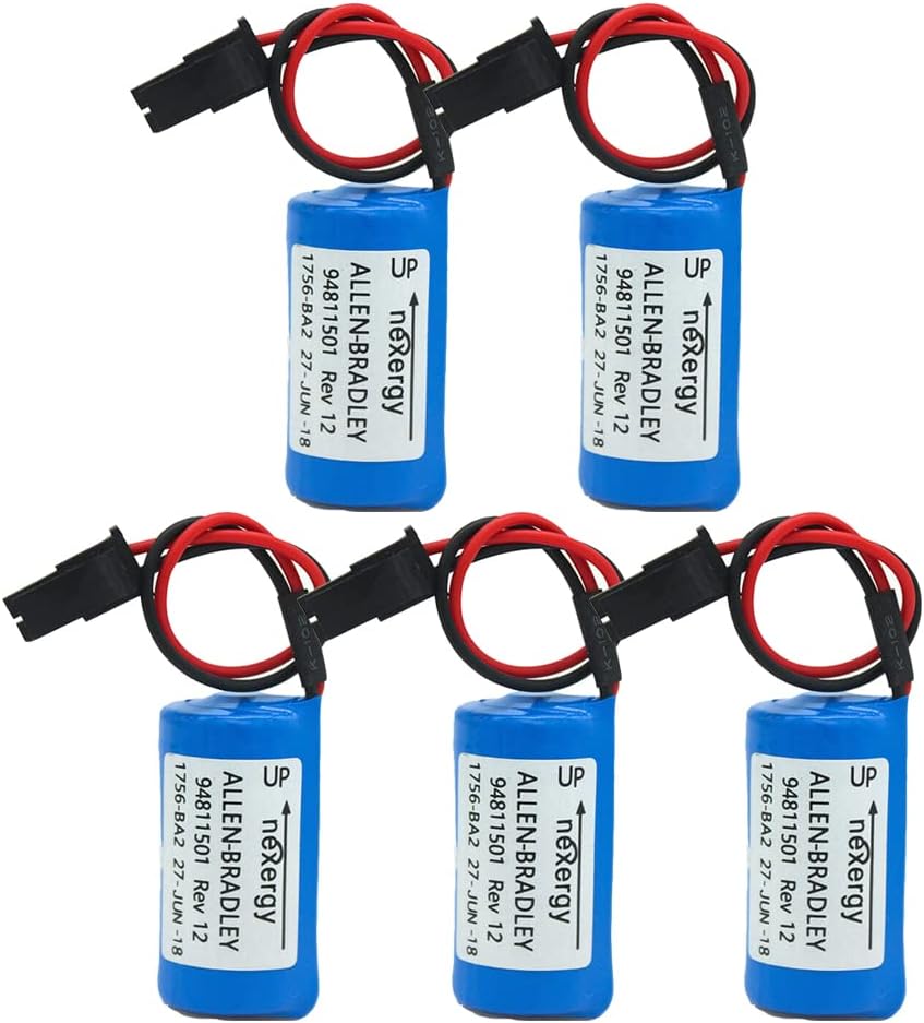 WELLVEUS1756-BA2 3.0V PLC Battery Replacement for Allen Bradley 1756-BA2 BR2/3A-AB 1745-B1(Pack of 5)