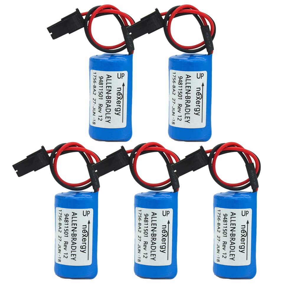 WELLVEUS1756-BA2 3.0V PLC Battery Replacement for Allen Bradley 1756-BA2 BR2/3A-AB 1745-B1(Pack of 5)