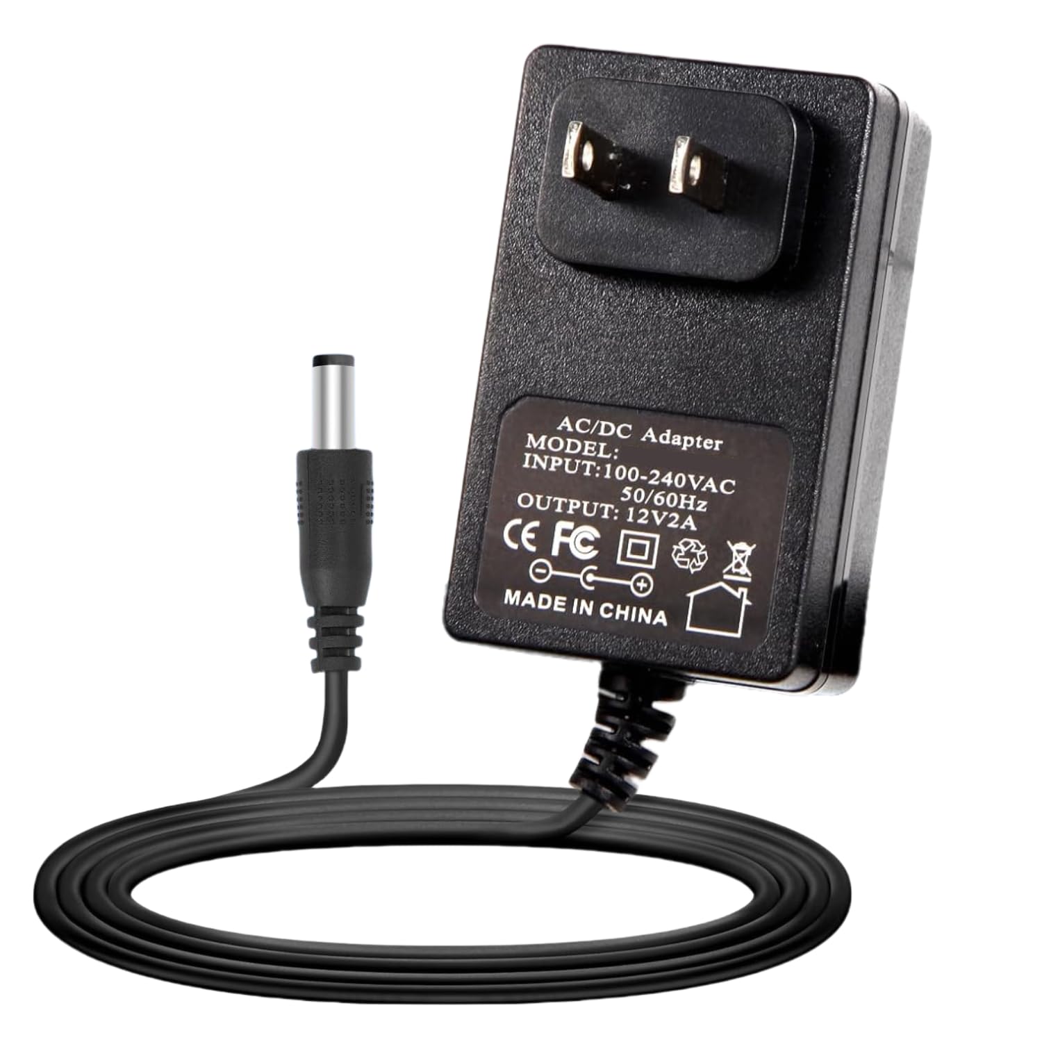 12V2A Adapter Power Cord Compatible with RESTECK, Vellax, Medcursor, Mirakel, InvoSpa Shiatsu Back Shoulder & Neck Massager AC/DC Adapter Class 2 Power Supply Charger Cable