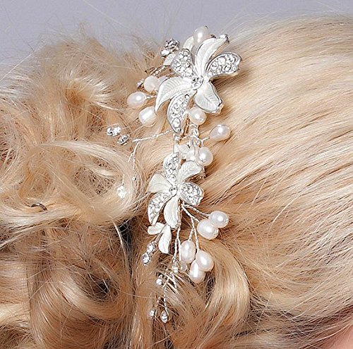 Peigne-bijou mariage Miya en cristal et perles l'excellence de la coiffure