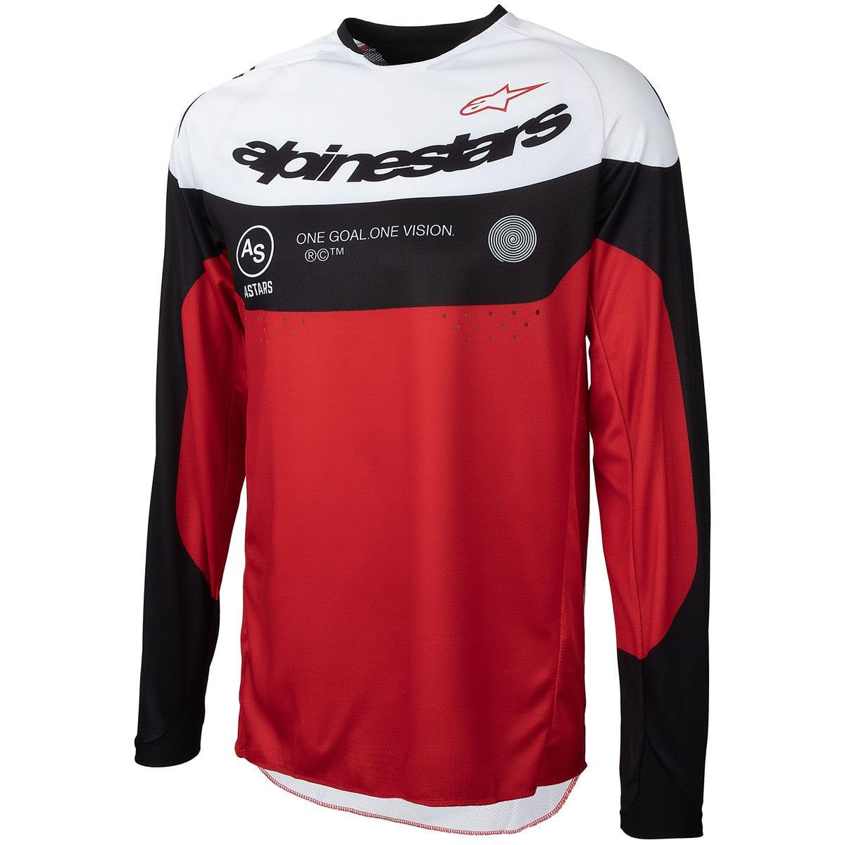 Alpinestars Pro-Dura Maglia da motocross, nero/rosso/bianco, 2XL