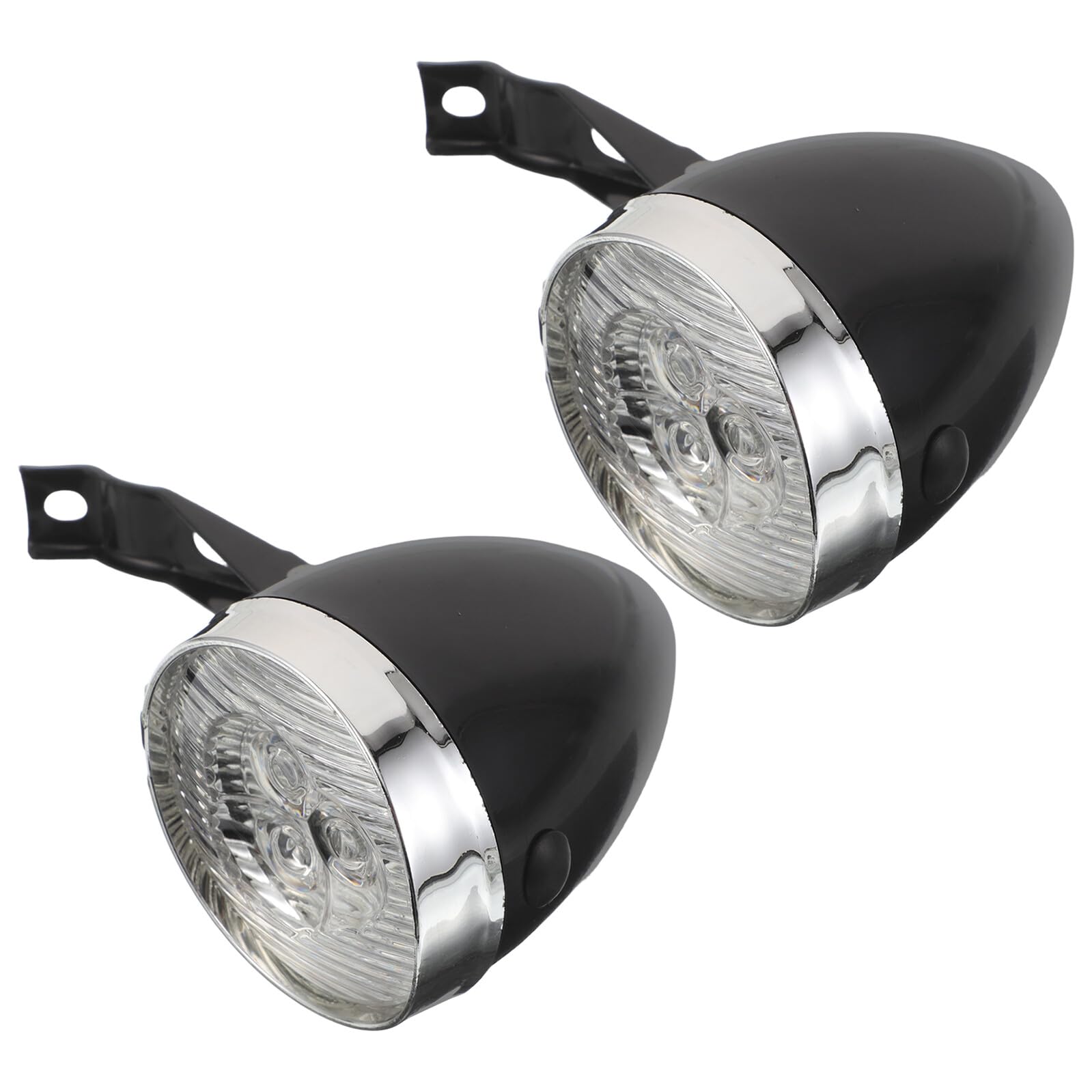 Luz LED redonda giratoria POPETPOP de seguridad para bicicleta con soporte de horquilla 8