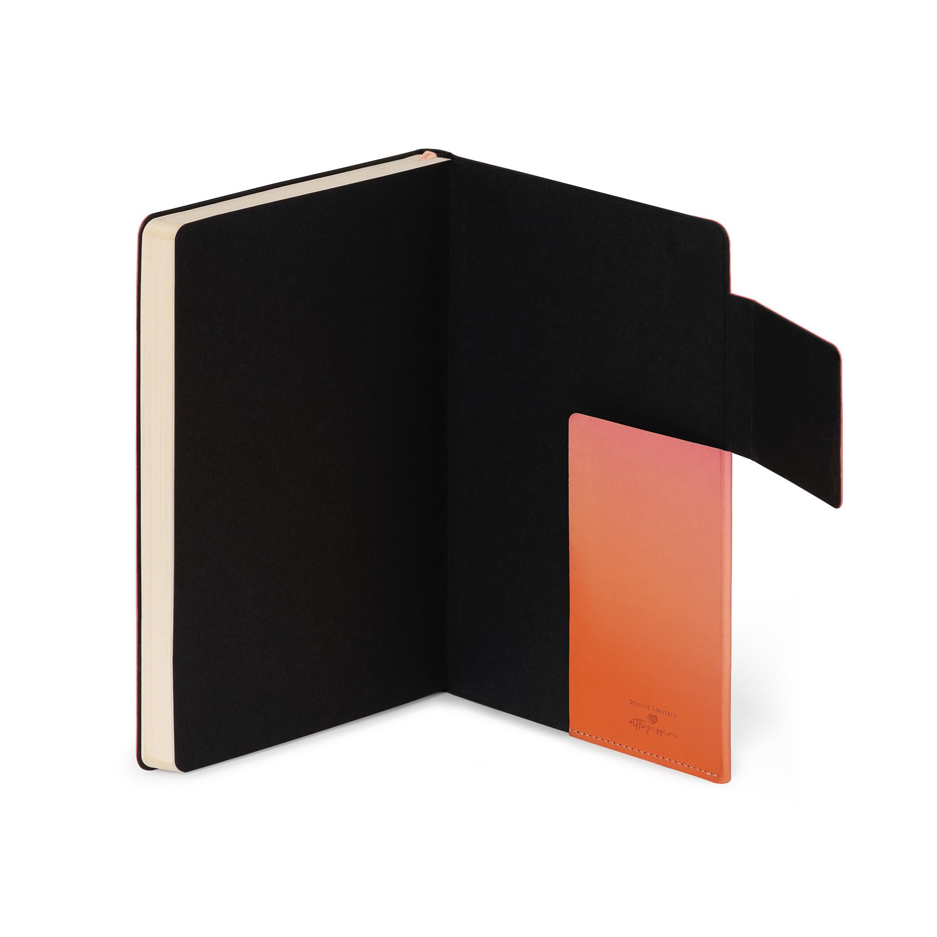 Legami - Beyaz sayfalı not defteri, M beden, fildişi renkli kağıttan, 90 g/m², 192 sayfa, yumuşak kapak, lastik bant, boyut 13 x 21 cm, Golden Hour