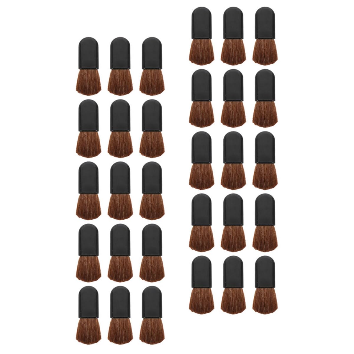 GALPADA 30pcs Oval Black Handle Horse Hair Blush Brush Set, Portable Cosmetic Powder and Foundation Applicator for Face Makeup, Suitable for Professional and Travel Use