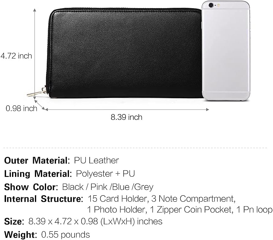 CLUCI Backpack Purse for Women Fashion Leather Designer Travel Large Ladies Shoulder Bags with Tassel Women Wallet Large Leather Designer Zip Around Card Holder Ladies Travel Clutch Wristlet Black