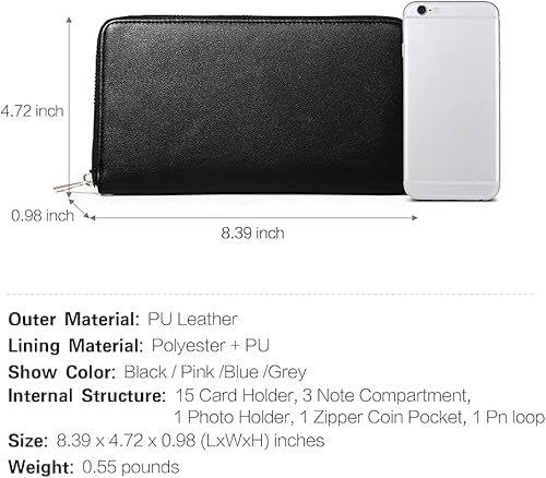 Miniatura 9 de CLUCI Crossbody Bolsas para mujer pequeño cuero monedero viaje señoras diseñador triple bolsillos vintage bolso mujer cartera grande capacidad