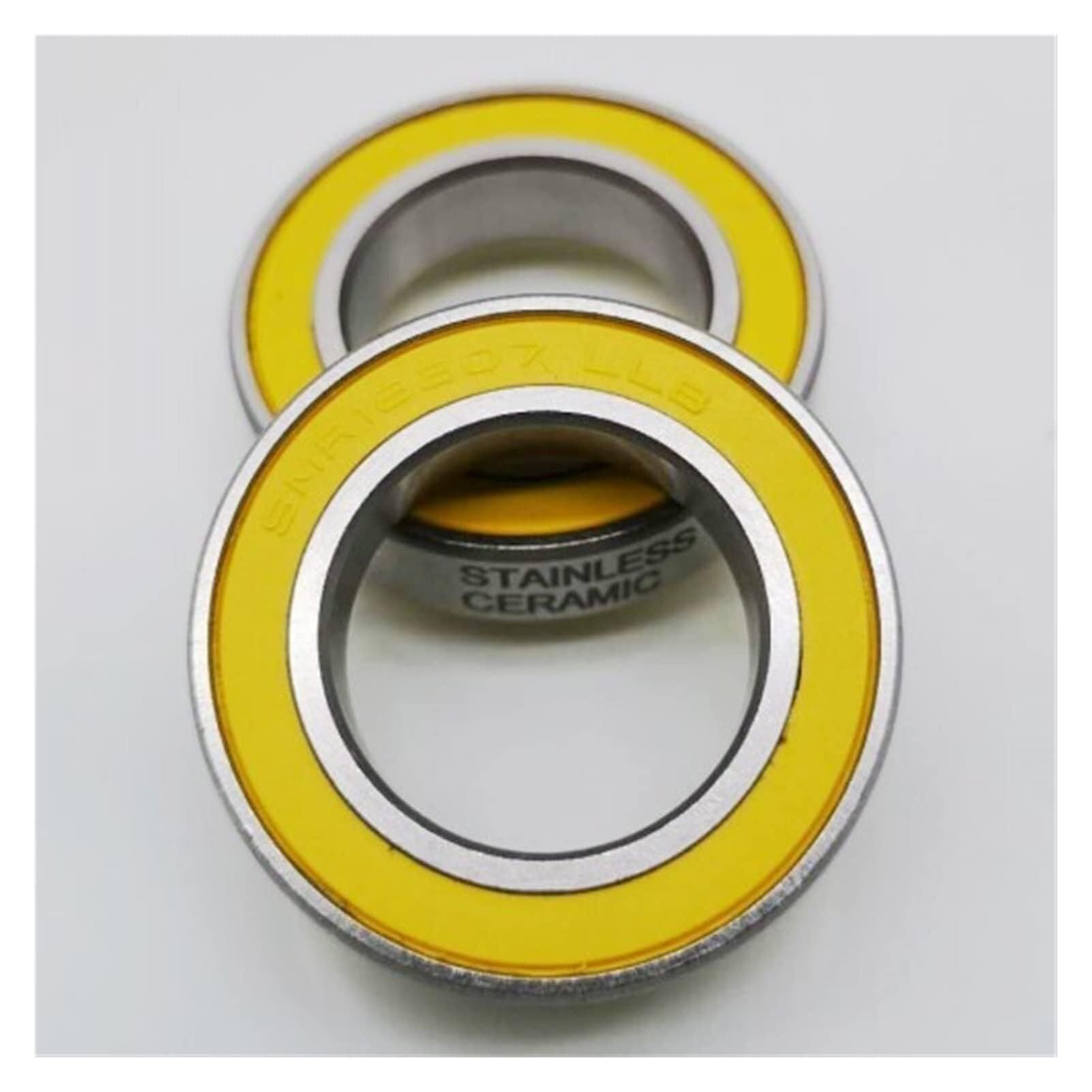 Soywim Yellow Ceramic Bearing, Smr18307-Llb Ceramic Balls Bearing Or Stainless Steel Ball 18X30x7mm Bicycle Hub Front Rear Hubs Wheel Bearings Wear Resistance(Yellow Ceramic)