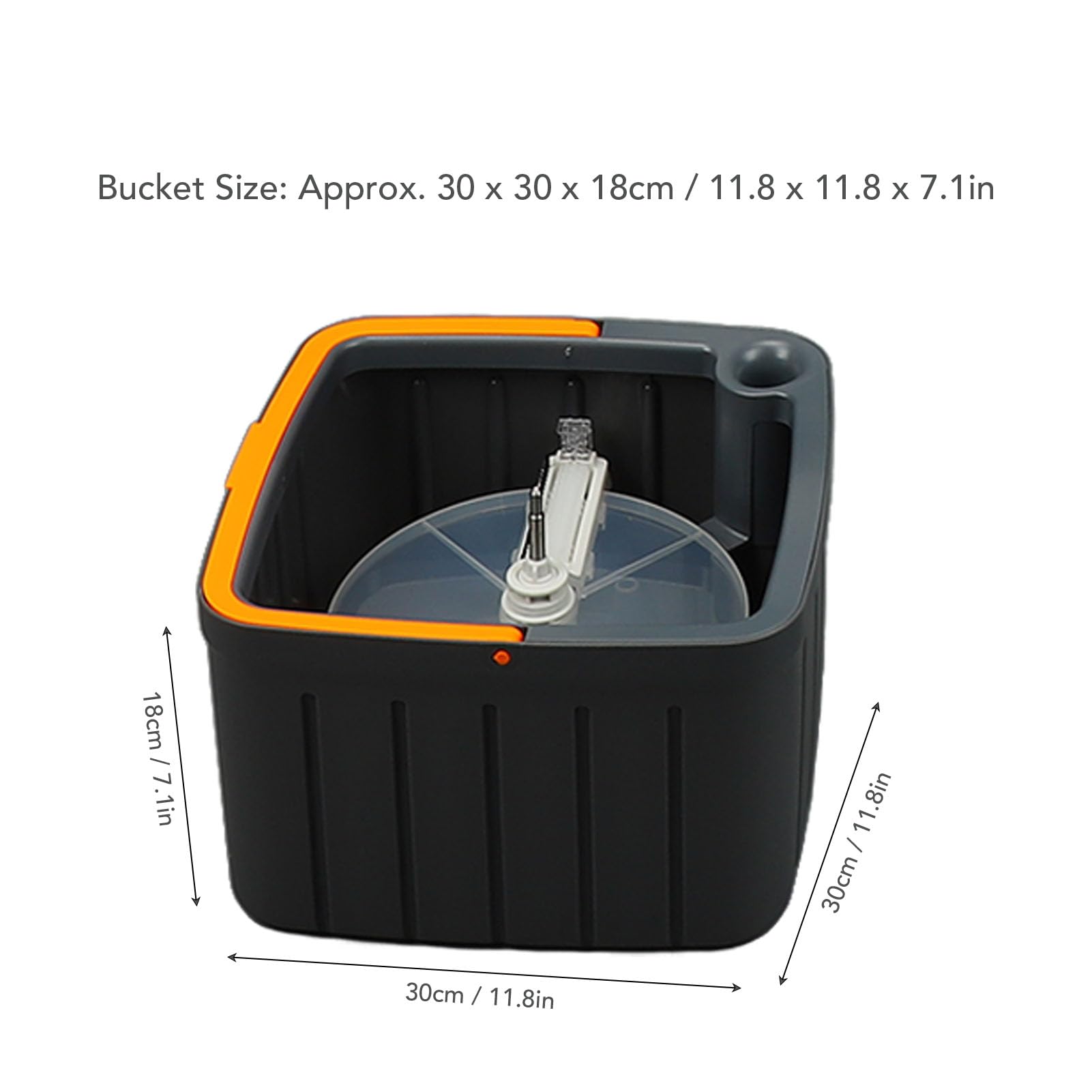Juego de Cubo para Fregona, Escurridor Automático con Separación de Agua Limpia y Sucia, de Fregona Giratorio de 360 ​​Grados para Suelo de Mármol, Baldosas de Madera Dura