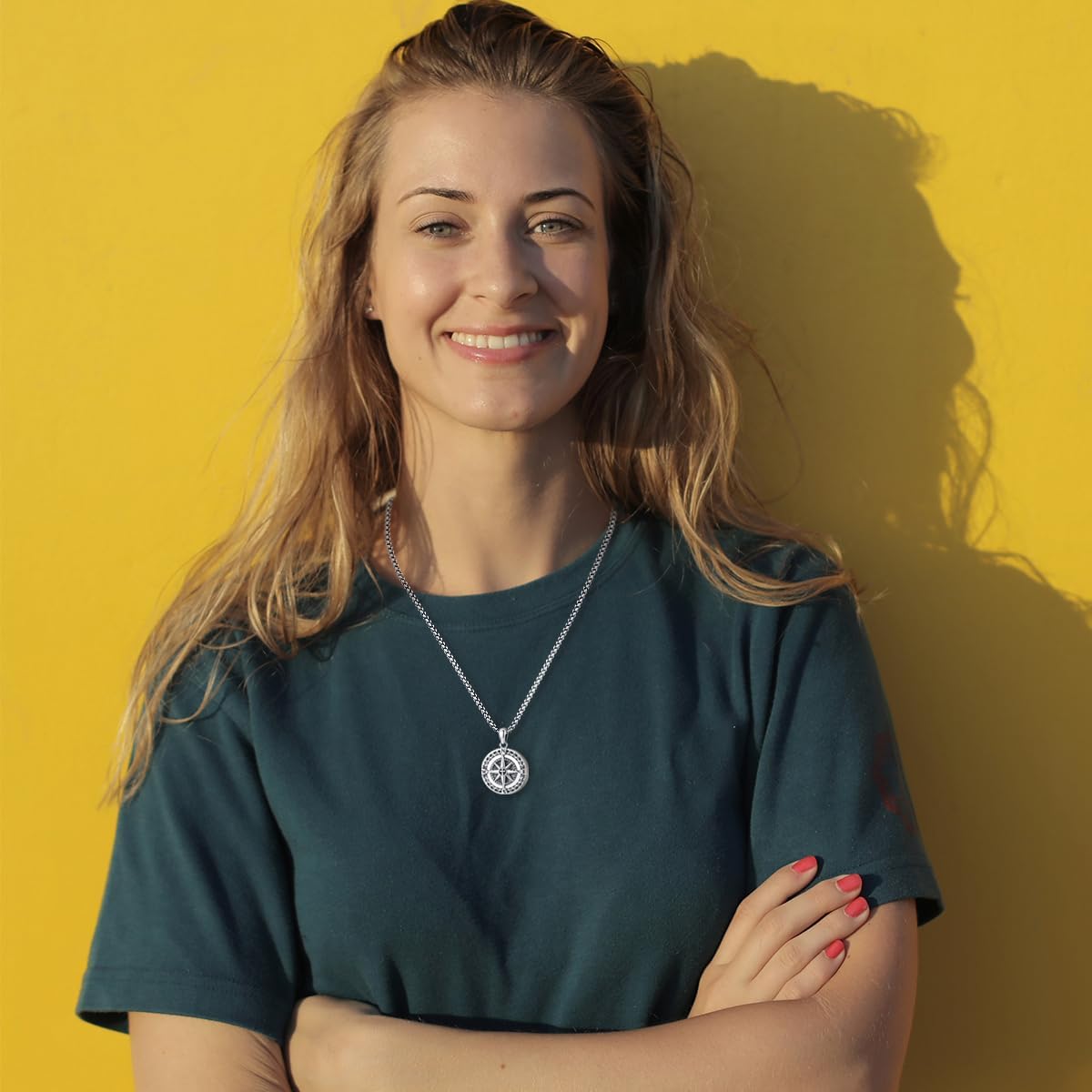 Picture Locket Necklace for Women Men Rose 14K Real Gold 925 Sterling Silver Jewelry Heart Locket Necklace that Holds Pictures Tree of Life Viking Wolf Celtic Knot St Christopher St Michael Pendant - Image 9