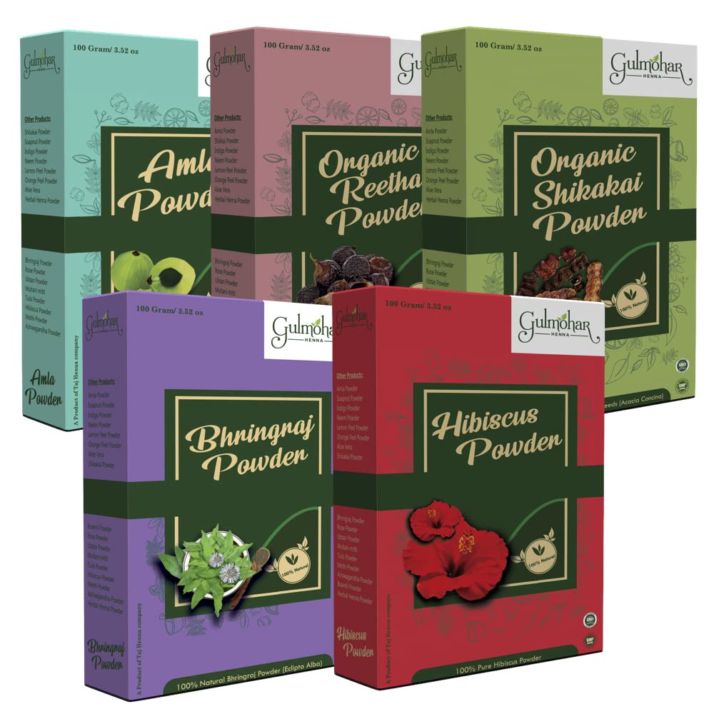 Gulmohar Premium Hair Care Amla, Reetha, Shikakai, bhringraj and