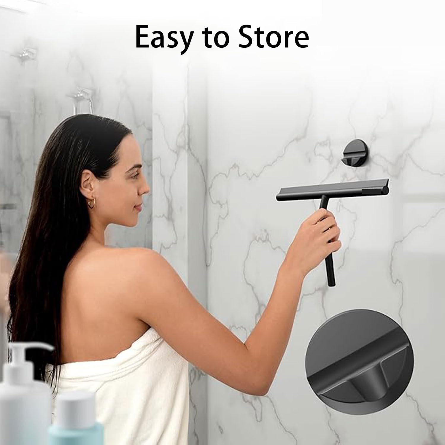 Window Squeegee Kit,Window Washing Kit, Glass Door Windshield Cleaning Tool,Suitable for Mirrors, car Windows, and Household Glass Surfaces Without Scratches (White, 9.4in*7.8in*0.9in)