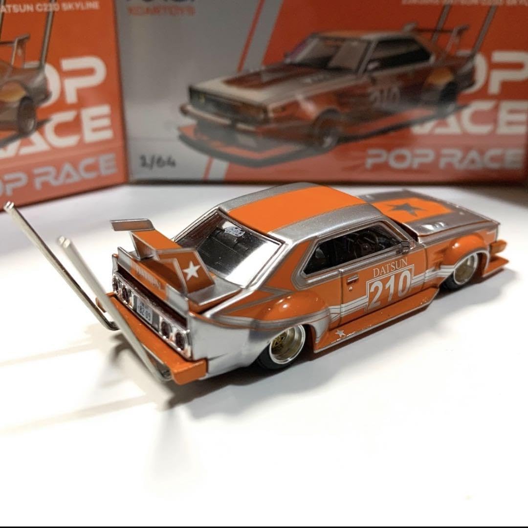 新品！POPRACEスカイラインC210 1/64 暴走族　旧車　オレンジ　黒 Amazon.co.jp: POPRACEスカイラインC210 1/64 暴走族 旧車