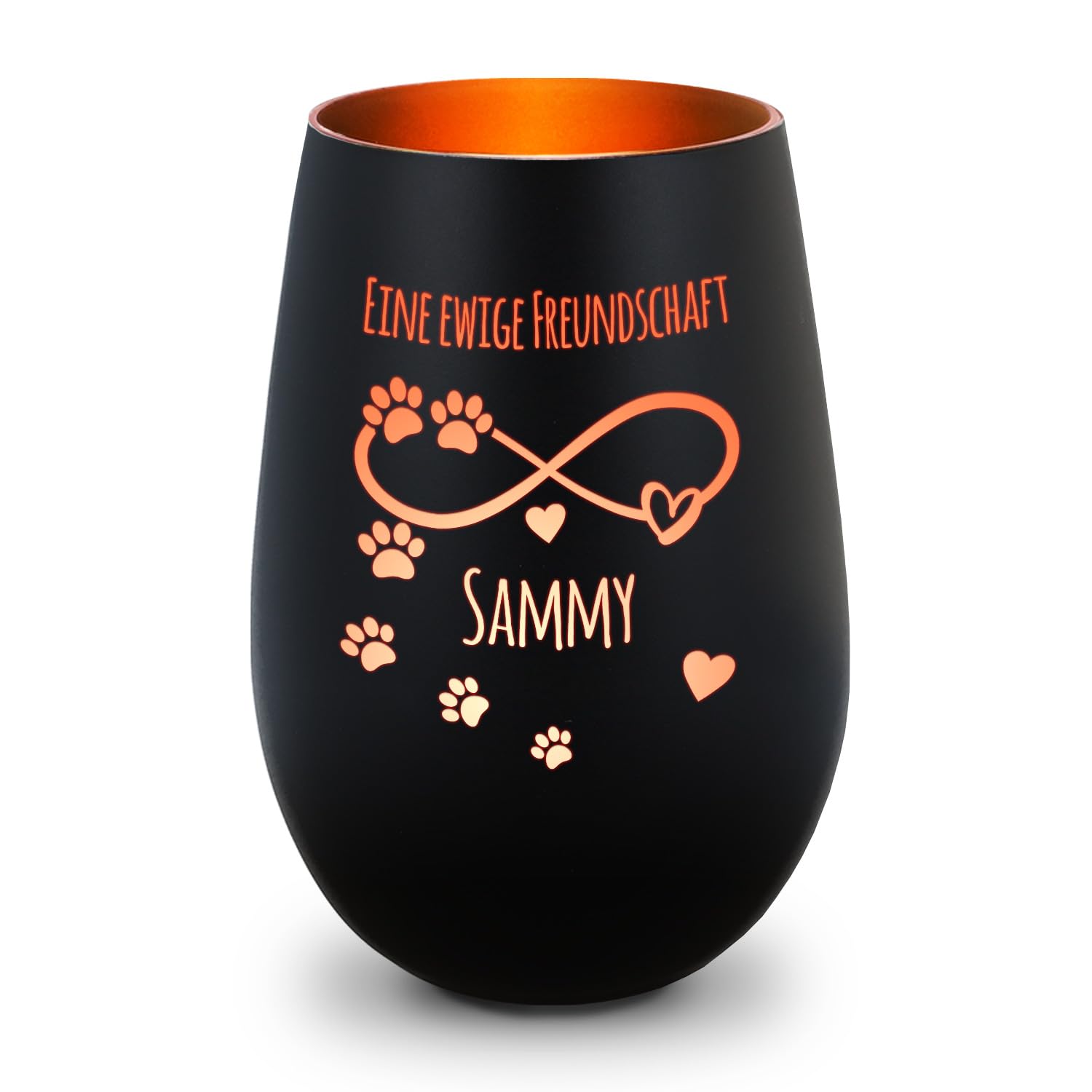 GRAVURZEILE Portavelas Con Grabado – Diente De León – Personalizado Con Nombre Y Fecha – Portavelas De Cristal – Luz De Luto Para Funeral O Como