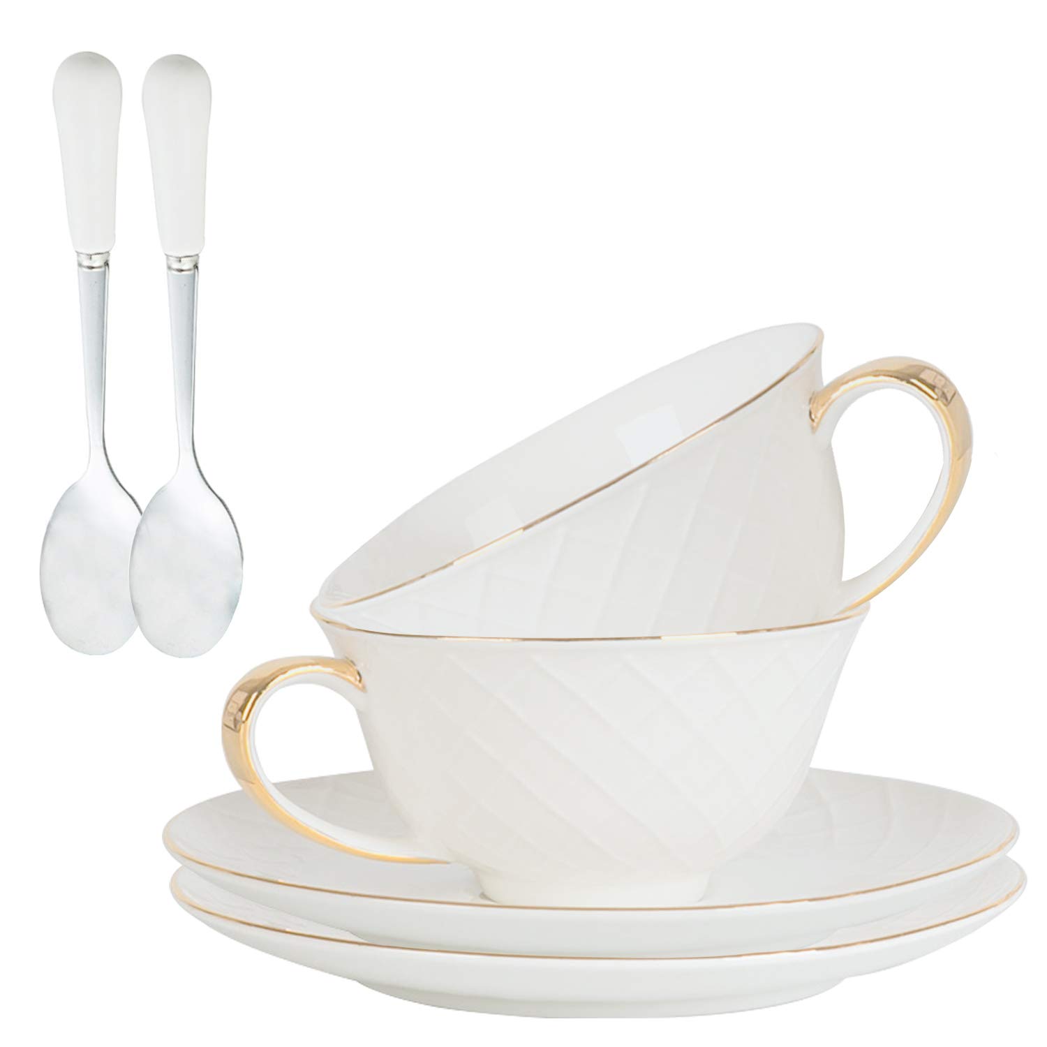 Buy Coffee Tea Cups,Porcelain Espresso Cups Set of 2,Coffee Mugs,Tea