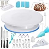 79PCS Cake Decorating Kit with Revolving Cake stand Turntable,Piping Bags and Tips Set for Cake Decorating,Cake Baking Supplies for Beginners Cake Tools Set with Icing Scrapers Spatulas